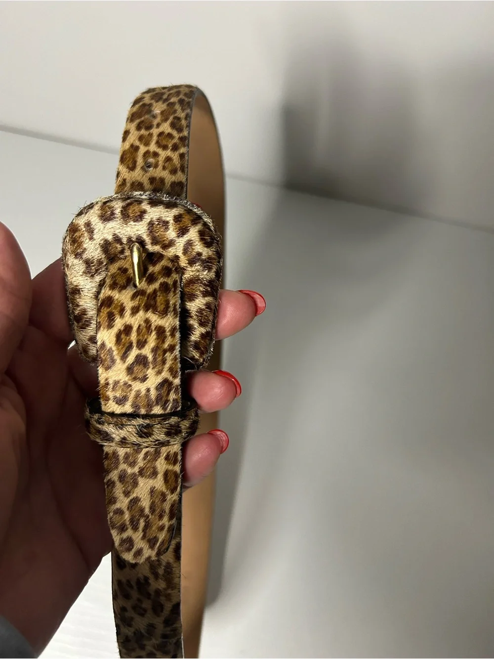 WCM for Neam Marcus ge one leather leopard print belt S